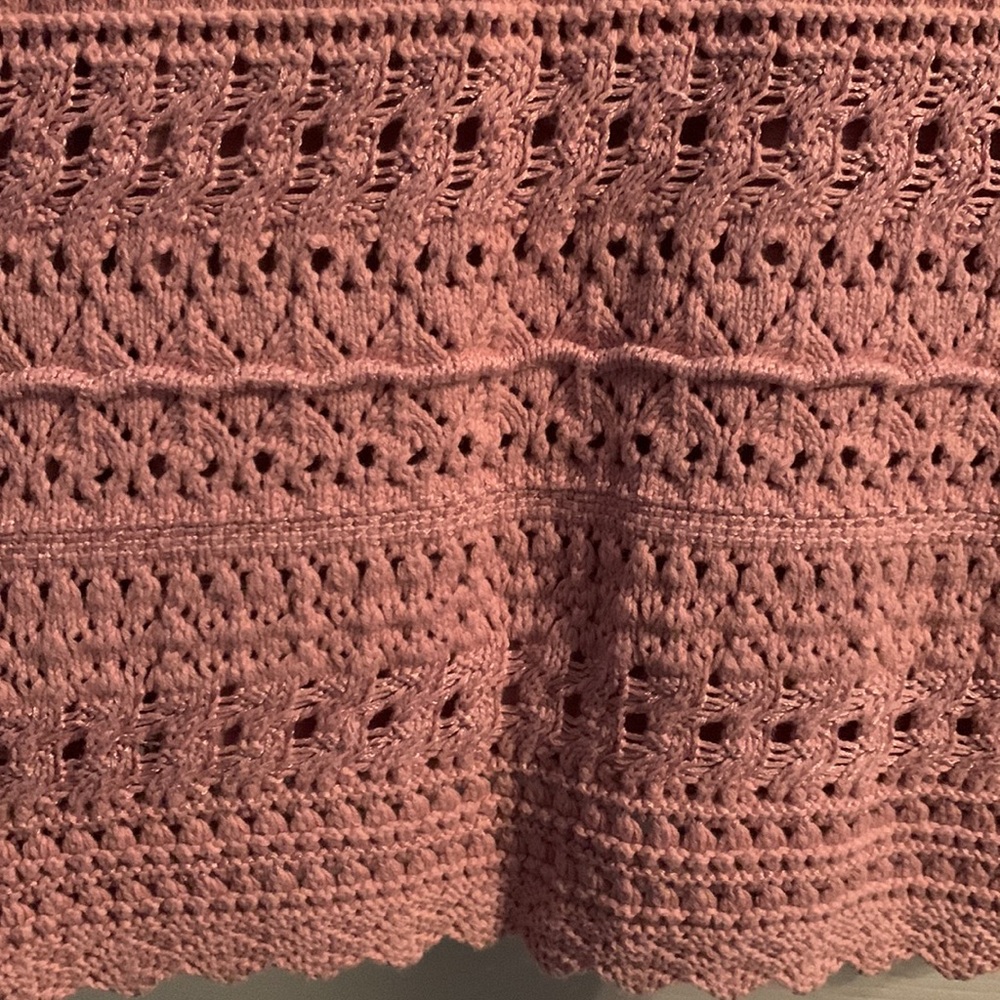 Dana Bachman Pink Crochet Sweater Women’s Size Medium - Picture 3 of 6